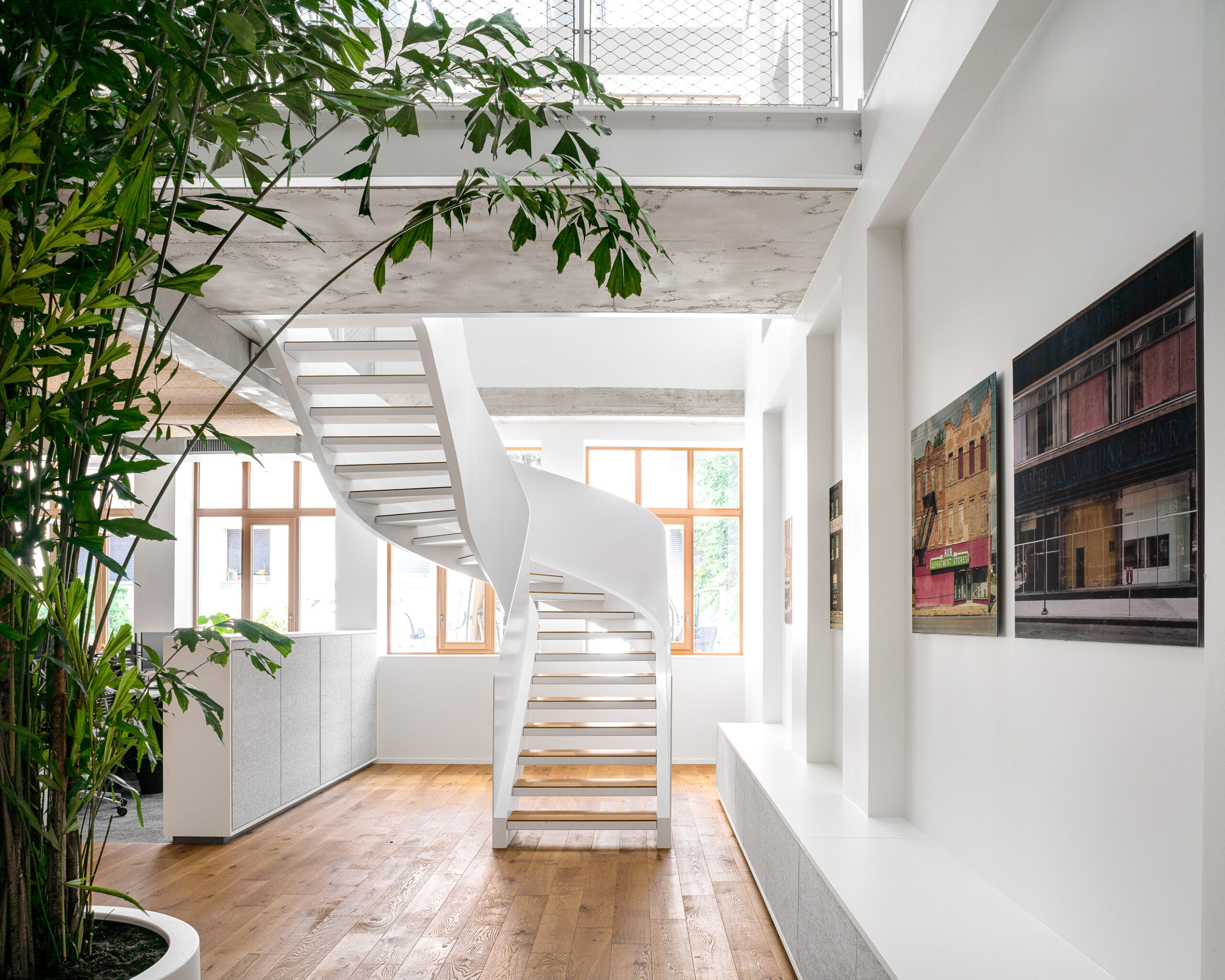 Photographie escalier moderne blanc architecture bureau strasbourg Oslo